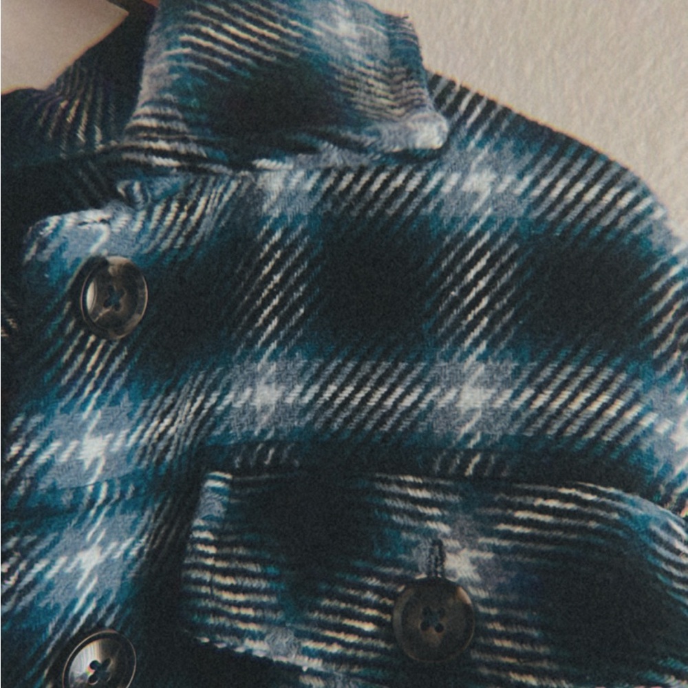 Blue Plaid Button-Up Jacket